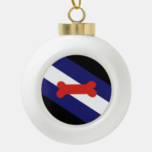 Puppy Play Pride Flag Ceramic Ball Christmas Ornament