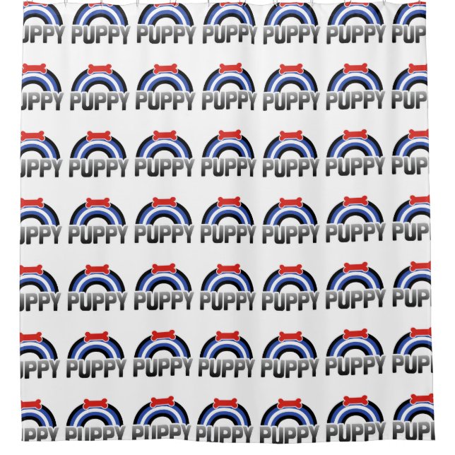 Puppy Play Pride Shower Curtain (Front)
