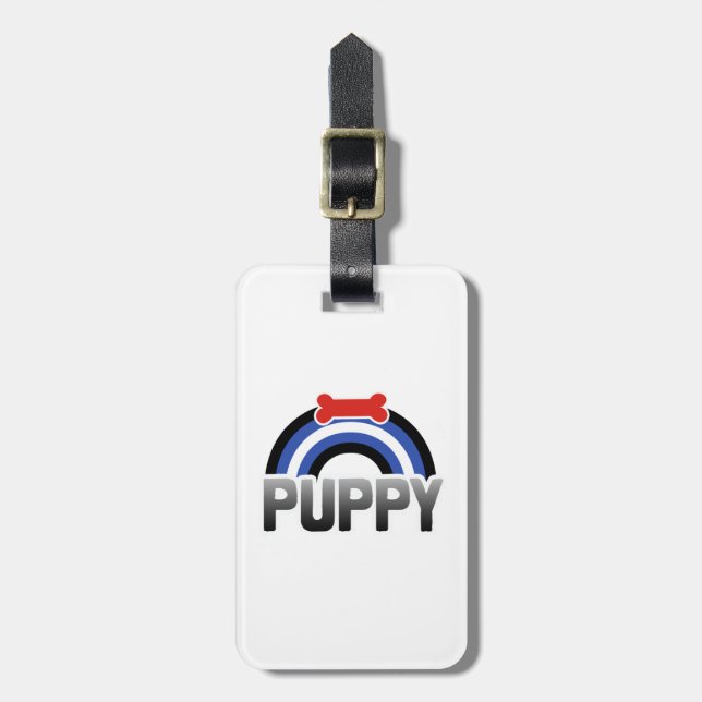 PUPPY PLAY RAINBOW LUGGAGE TAG (Front Vertical)