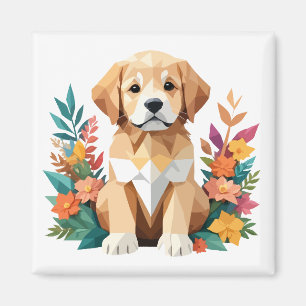 Puppy Playful Adorable Fun Colourful Joyful Animal Magnet