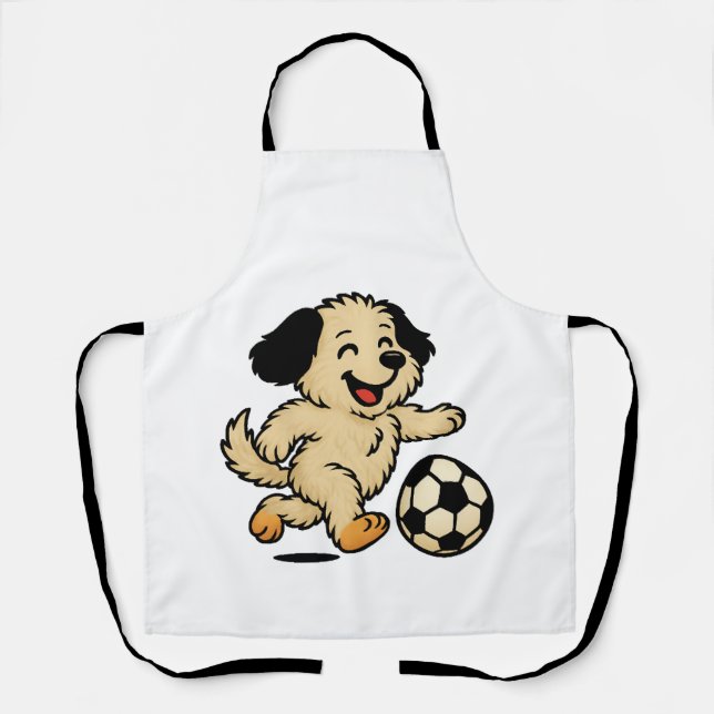 Puppy playing Soccer Apron (Front)