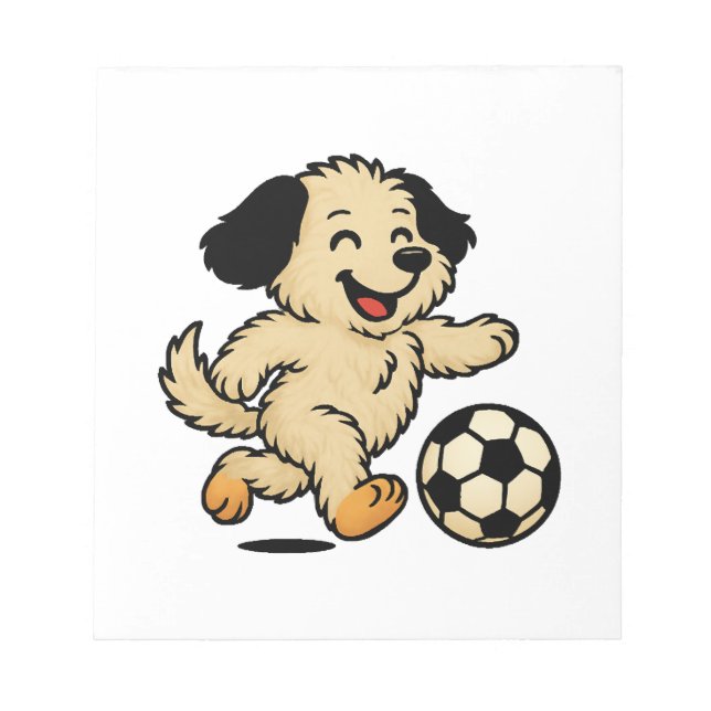 Puppy playing Soccer Notepad (Front)