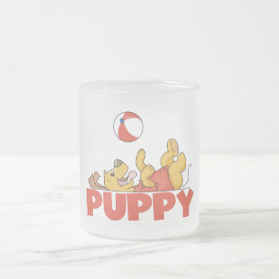 Puppy Plays TShirts and Gifts Frosted Glass Coffee Mug