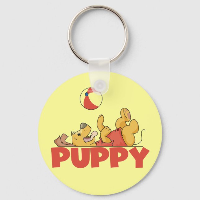 Puppy Plays TShirts and Gifts Key Ring (Front)