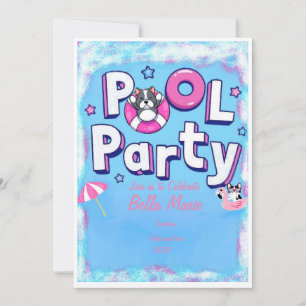 Puppy pool party invitation
