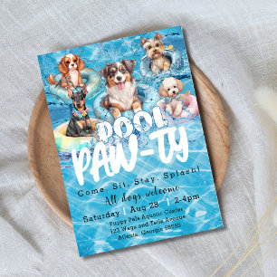 Puppy Pool Party Invitation
