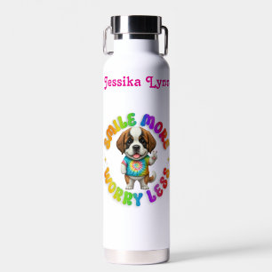 Puppy Positive Mental Health Custom Personalise Water Bottle
