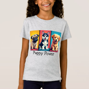 Puppy Power - Cute Trio Dog Art Tshirt