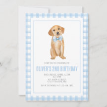 Puppy preppy plaid birthday