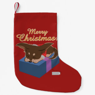 Puppy Present Small Christmas Stocking