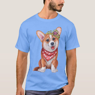 Puppy Princess Corgi With Tiara Cute For Dog Breed T-Shirt