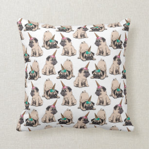 Puppy Pugs   Aspiring Unicorn Pattern Cushion
