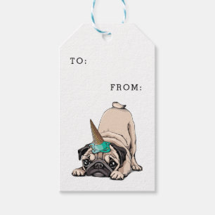 Puppy Pugs   Aspiring Unicorn Pattern Gift Tags