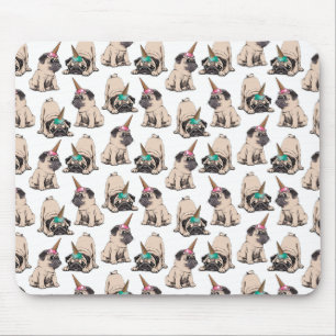 Puppy Pugs   Aspiring Unicorn Pattern Mouse Mat