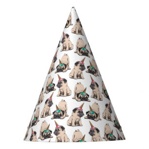Puppy Pugs   Aspiring Unicorn Pattern Party Hat