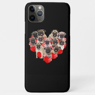 Puppy Pugs Dog Heart   Valentine's Day Gift iPhone 11 Pro Max Case