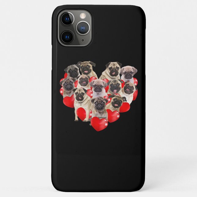 Puppy Pugs Dog Heart | Valentine's Day Gift Case-Mate iPhone Case (Back)