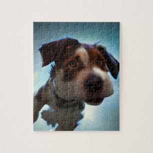 Puppy Running In Space Jigsaw Puzzle