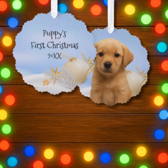Puppy’s First Christmas Keepsake Tree Decoration Card (Puppy's first Christmas)