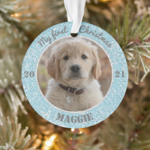 Puppy’s First Christmas Photo Ornament
