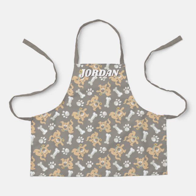 Puppy Scooby-Doo Bone & Paw Print Pattern Apron (Front)