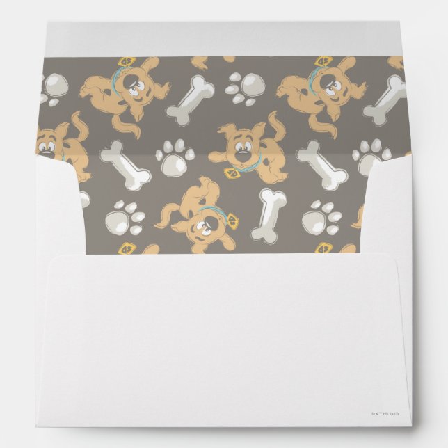 Puppy Scooby-Doo Bone & Paw Print Pattern Envelope (Back (Bottom))