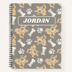 Puppy Scooby-Doo Bone & Paw Print Pattern Notebook