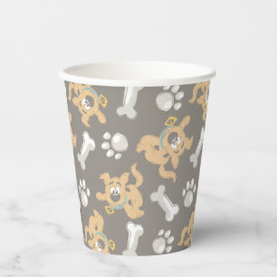 Puppy Scooby-Doo Bone & Paw Print Pattern Paper Cups