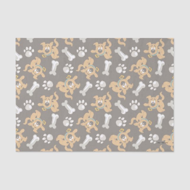 Puppy Scooby-Doo Bone & Paw Print Pattern Tissue Paper (Front)