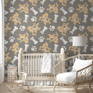 Puppy Scooby-Doo Bone & Paw Print Pattern Wallpaper