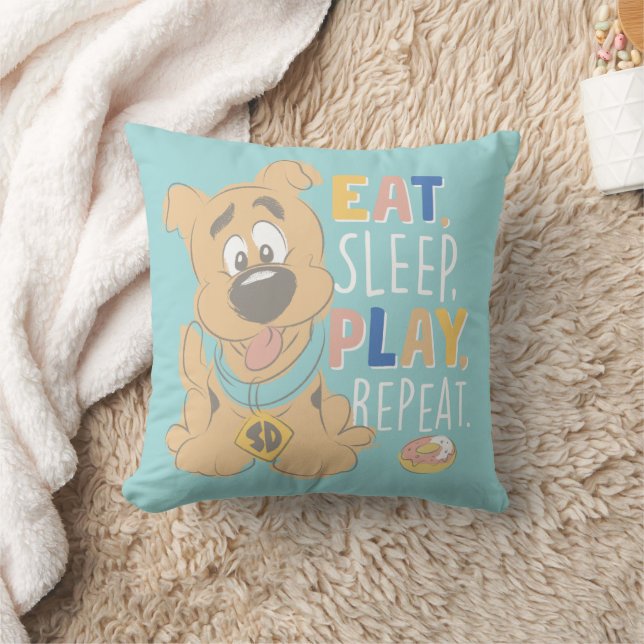 Puppy Scooby-Doo "Eat, Sleep, Play, Repeat" Cushion (Blanket)