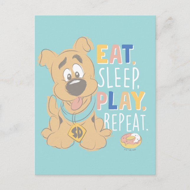 Puppy Scooby-Doo "Eat, Sleep, Play, Repeat" Postcard (Front)