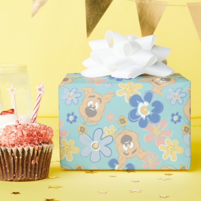 Puppy Scooby-Doo Flower Pattern Wrapping Paper (Birthday Party)