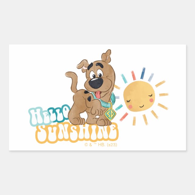 Puppy Scooby-Doo "Hello Sunshine" Rectangular Sticker (Front)
