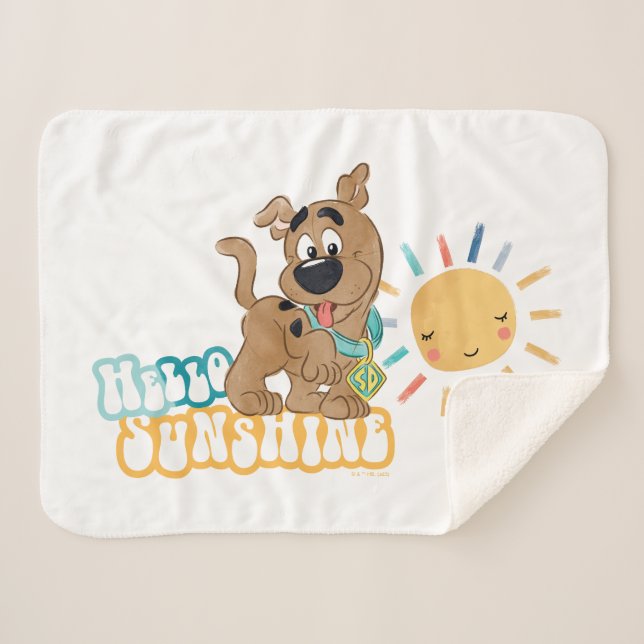 Puppy Scooby-Doo "Hello Sunshine" Sherpa Blanket (Front (Horizontal))
