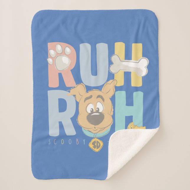 Puppy Scooby-Doo "Ruh Roh" Sherpa Blanket (Front)