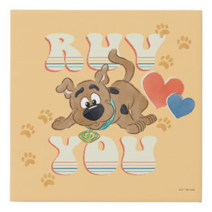Puppy Scooby-Doo "Ruv You" Faux Canvas Print