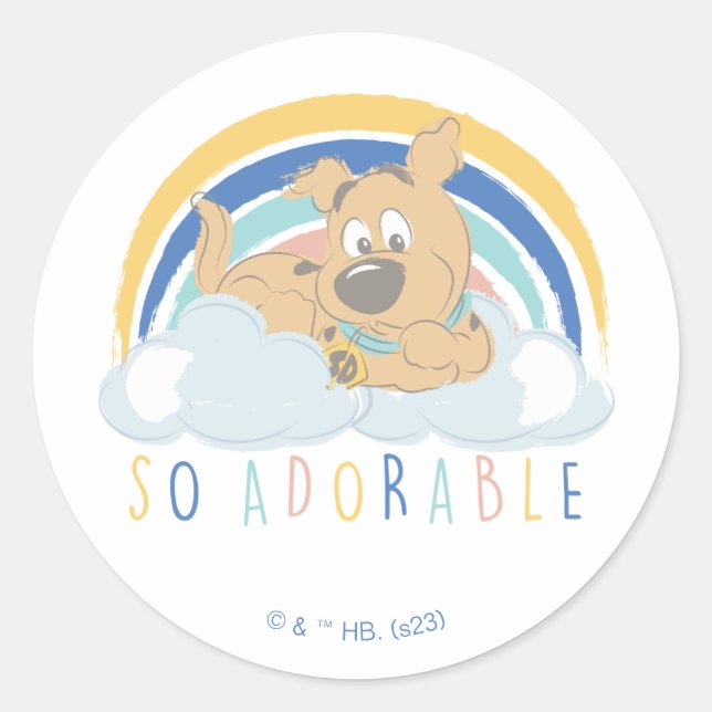 Puppy Scooby-Doo "So Adorable" Classic Round Sticker (Front)