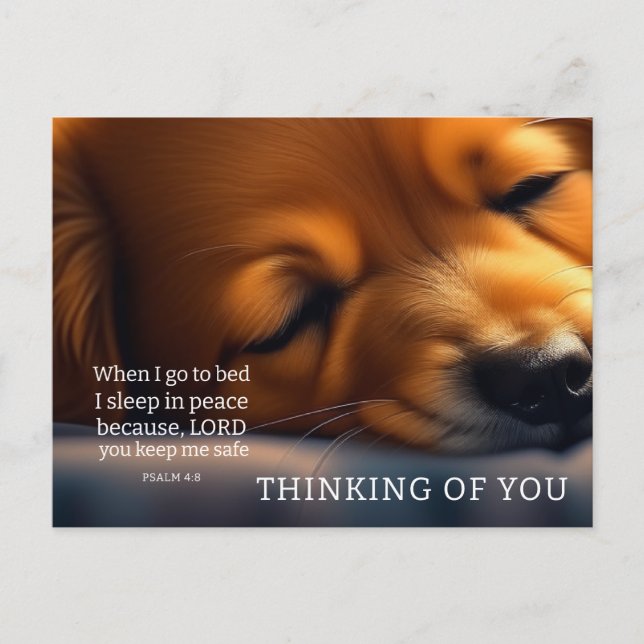 Puppy Scripture Thinking Of You Postcard (Front)