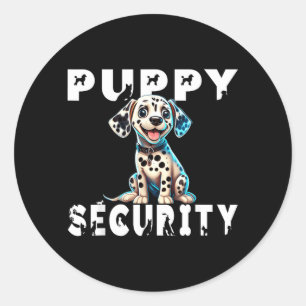 Puppy Security Dog Catcher Costume Dalmatian Classic Round Sticker