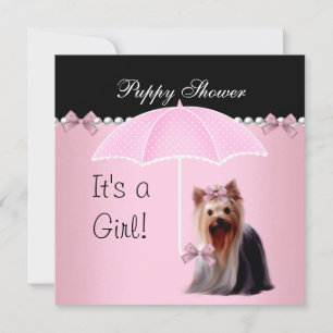 Puppy Shower Cute Dog Pink 2 Invitation