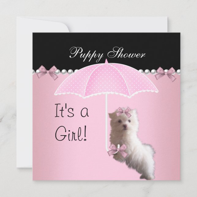 Puppy Shower Cute Dog Pink Invitation (Front)