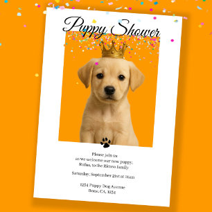 Puppy Shower Cute Personalized Dog Adoption Invitation