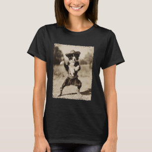 Puppy Silly Cowboy Funny Dog Australian Shepherd T-Shirt
