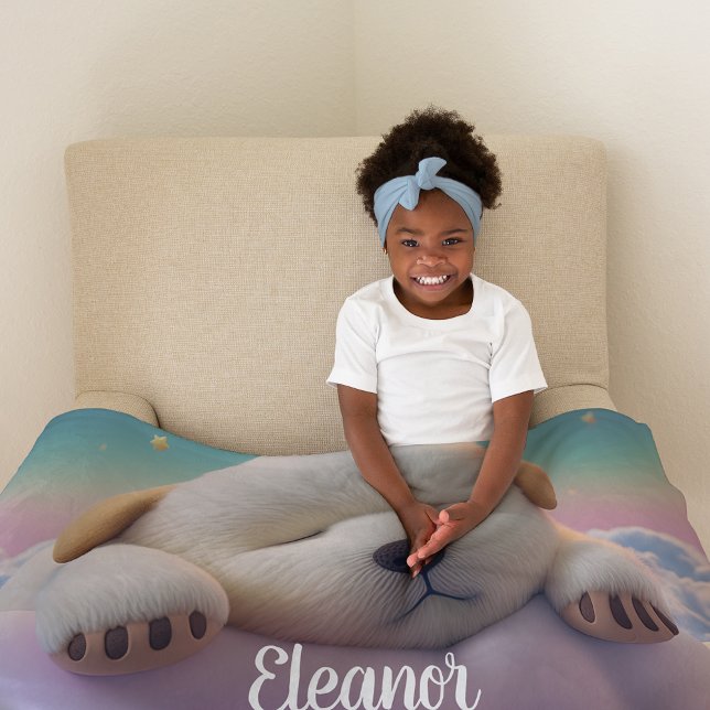 Puppy Sleeping On A Cloud Fleece Blanket (Creator Uploaded)