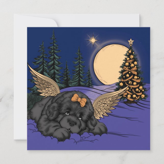 Puppy Snow Angel Holiday Card (Front)