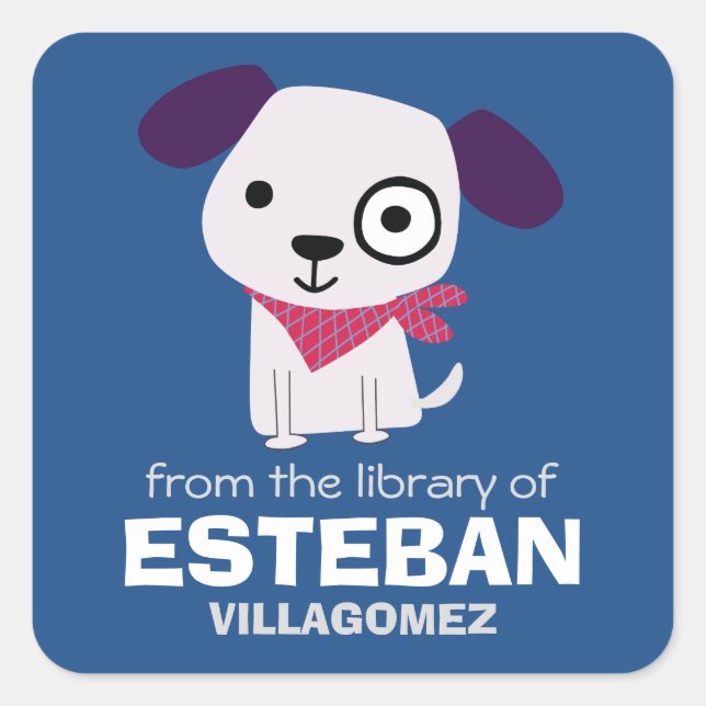 Puppy Square Bookplates Square Sticker (Front)