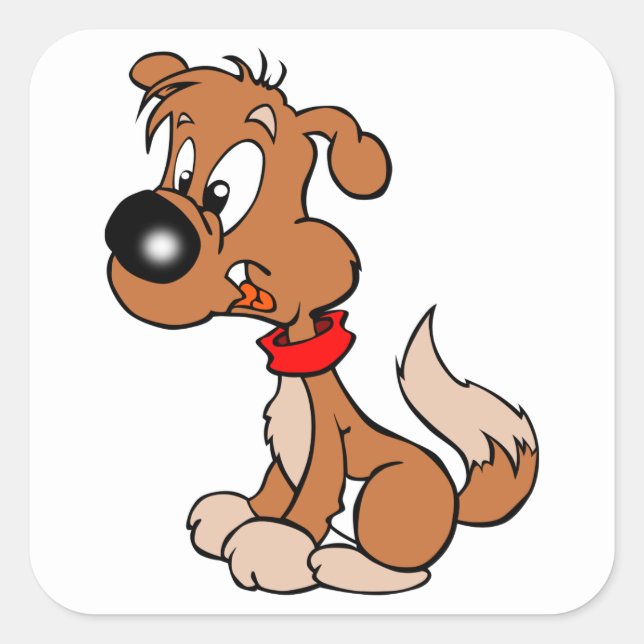 Puppy Square Sticker (Front)