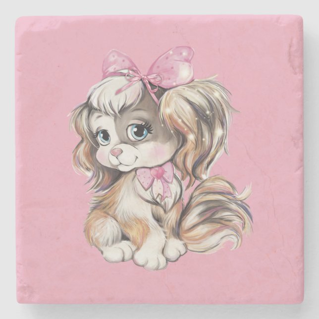 Puppy Stone Coaster (Front)