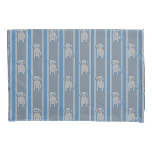 Puppy Striped Pillowcase (Front)